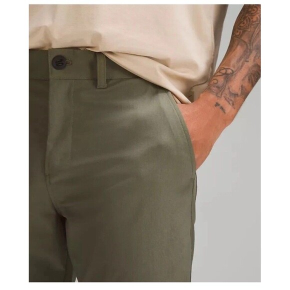 LULULEMON Slim-Tapered Trouser Pants Size 36 Army Green NEW Casual Career Basic - Picture 3 of 12